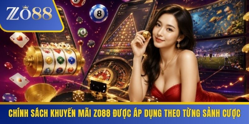 Chính sách khuyến mãi ZO88 được áp dụng theo từng sảnh cược